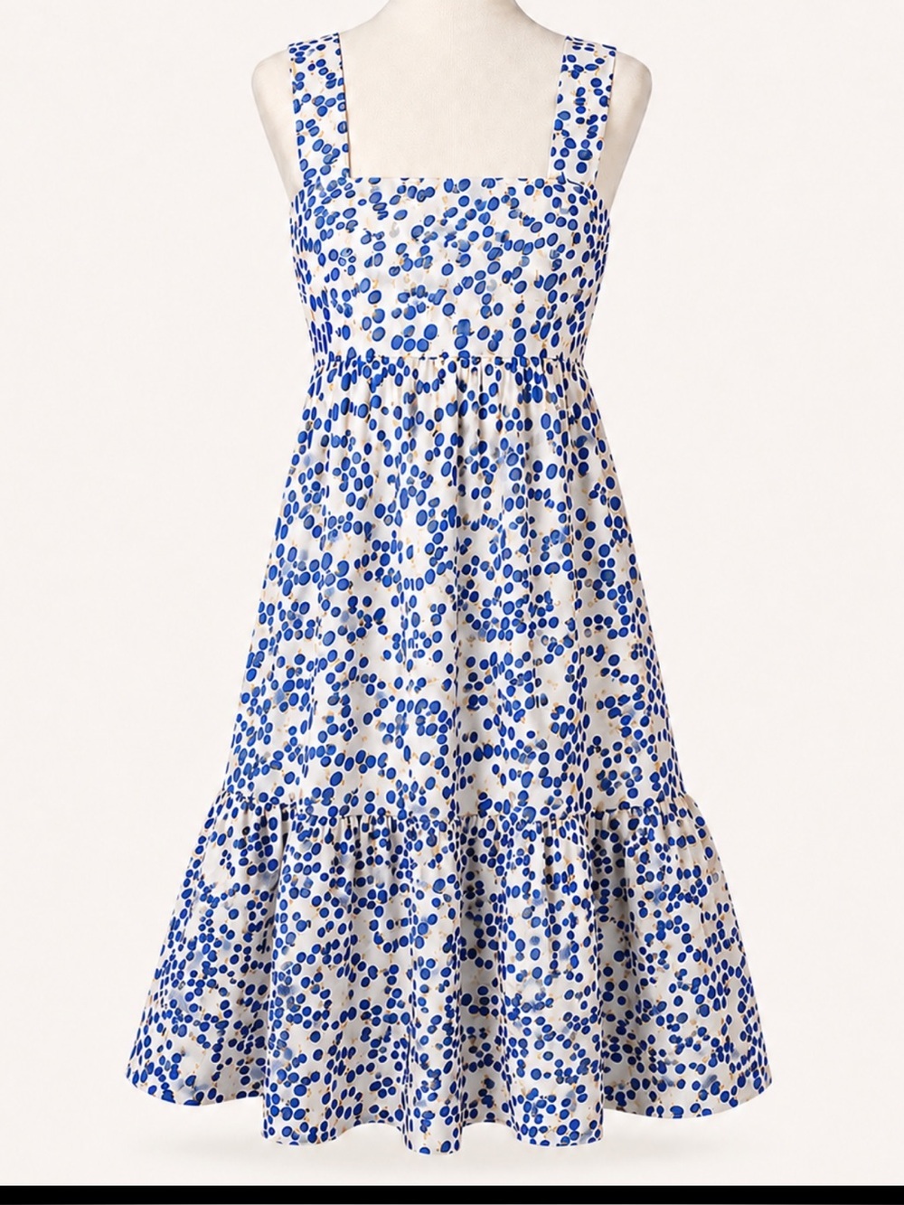 Amanda Uprichard Blue & White Metallic Dot Mini Dress | Size S | Made in USA